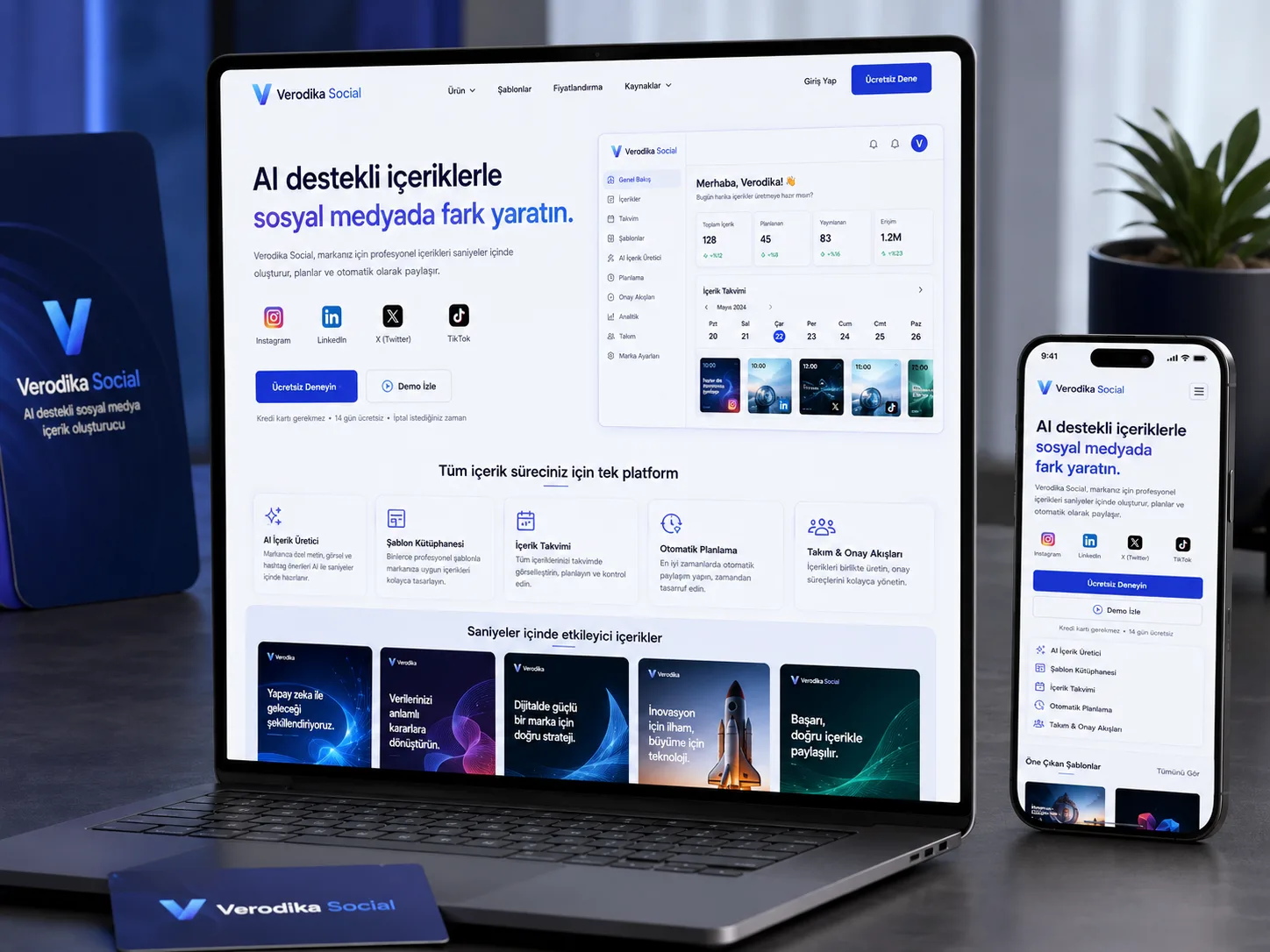 Volpora Social: AI Sosyal Medya Stüdyosu: Otomatik Instagram postları ve editöryel takvim